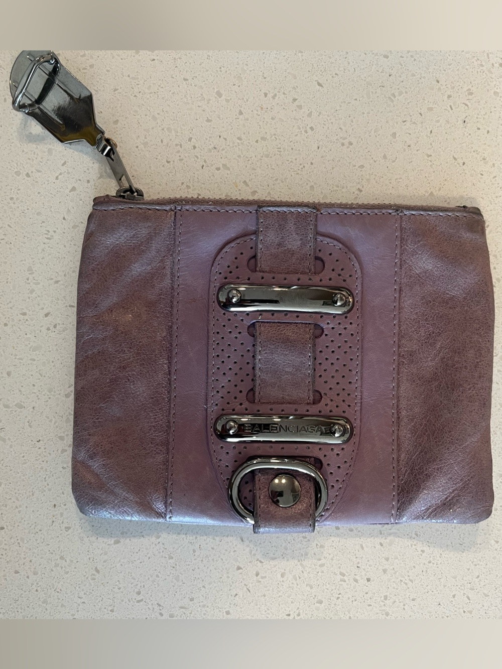 Balenciaga 2006 Agneau Lilac Leather zip pouch RARE